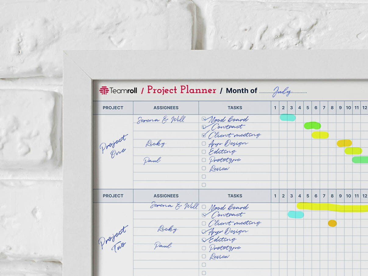 Free Printable Project Planner Wall Chart